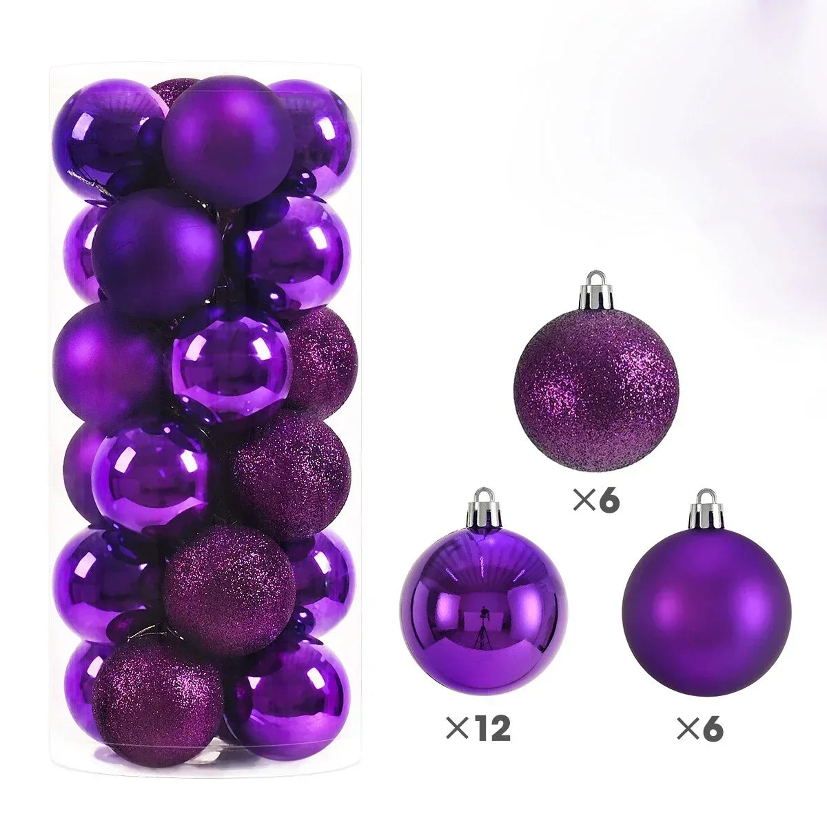 Boules de noël 3/4/6CM, 24 pièces, grande boule, pendentif d'arbre de Noël