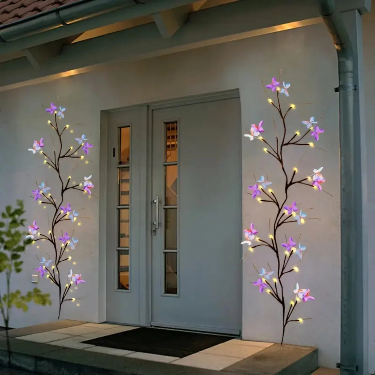 1pc 30LED lumière de vigne de saule enchantée avec papillon alimenté par USB 8 Modes d'éclairage intérieur extérieur étanche lumières de vigne appropriées