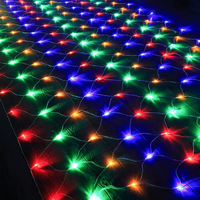 Prise ue Led Net maille chaîne lumières 220V guirlandes de rue décorations de noël en plein air