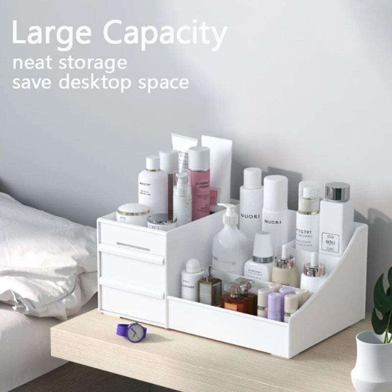 Drawer Makeup Box Organising Plastic Shelf Cosmetic Skin Care Dresser Desktop Storage Box Display Racks