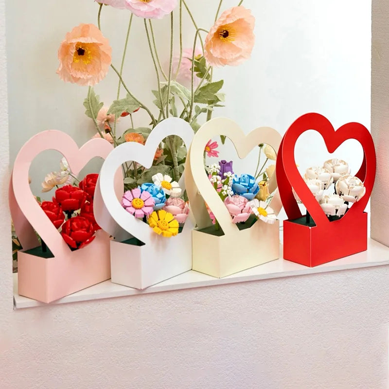 Coffret cadeau d'amour 5 pièces, boîte à fleurs d'amour portable pour la saint-valentin
