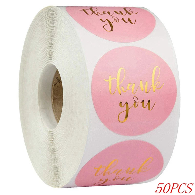 Étiquettes Autocollantes Bleues de Remerciements 50-500 Pièces, Sticker de Décoration, Sceau d'Enveloppes Fait à la Main, Fournitures de Papeterie, 1 Pouce