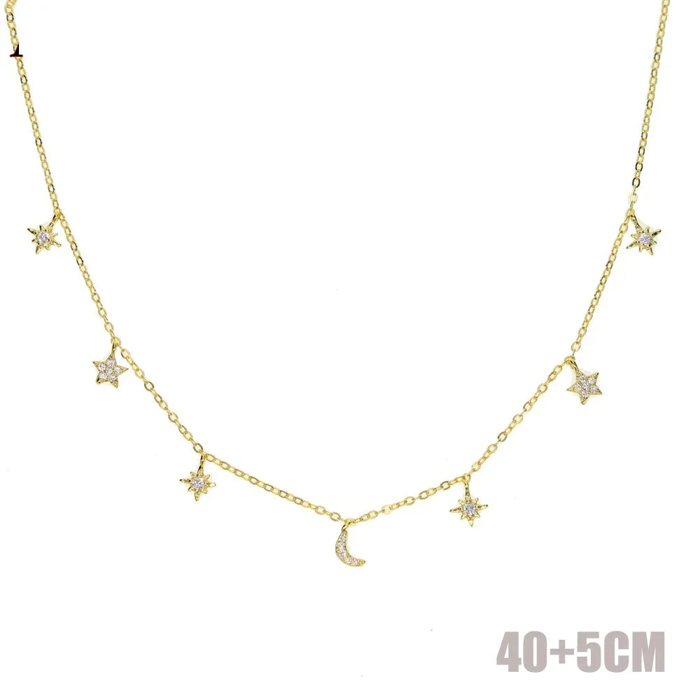 Collier ras du cou en argent Sterling 925 pour femmes, Station CZ transparente, multi-charmes, à la mode, délicat, points Disco, goutte d'eau, pendentif