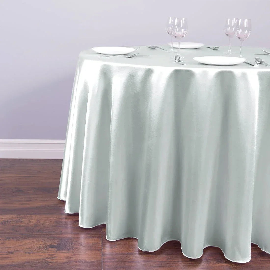 Nappe ronde en Satin, tissu lisse et brillant