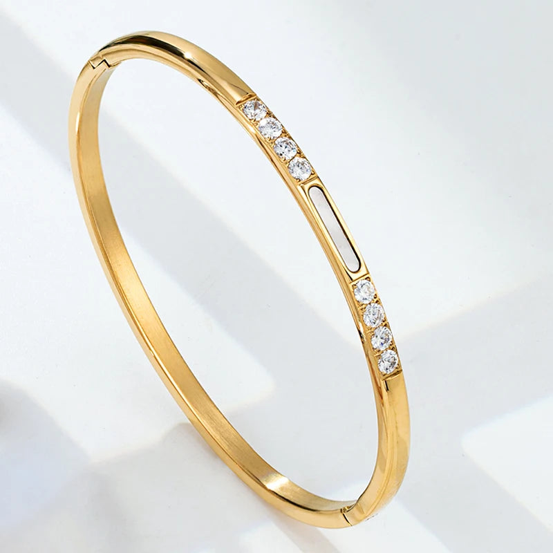 Bracelet en zircone cubique , en acier inoxydable