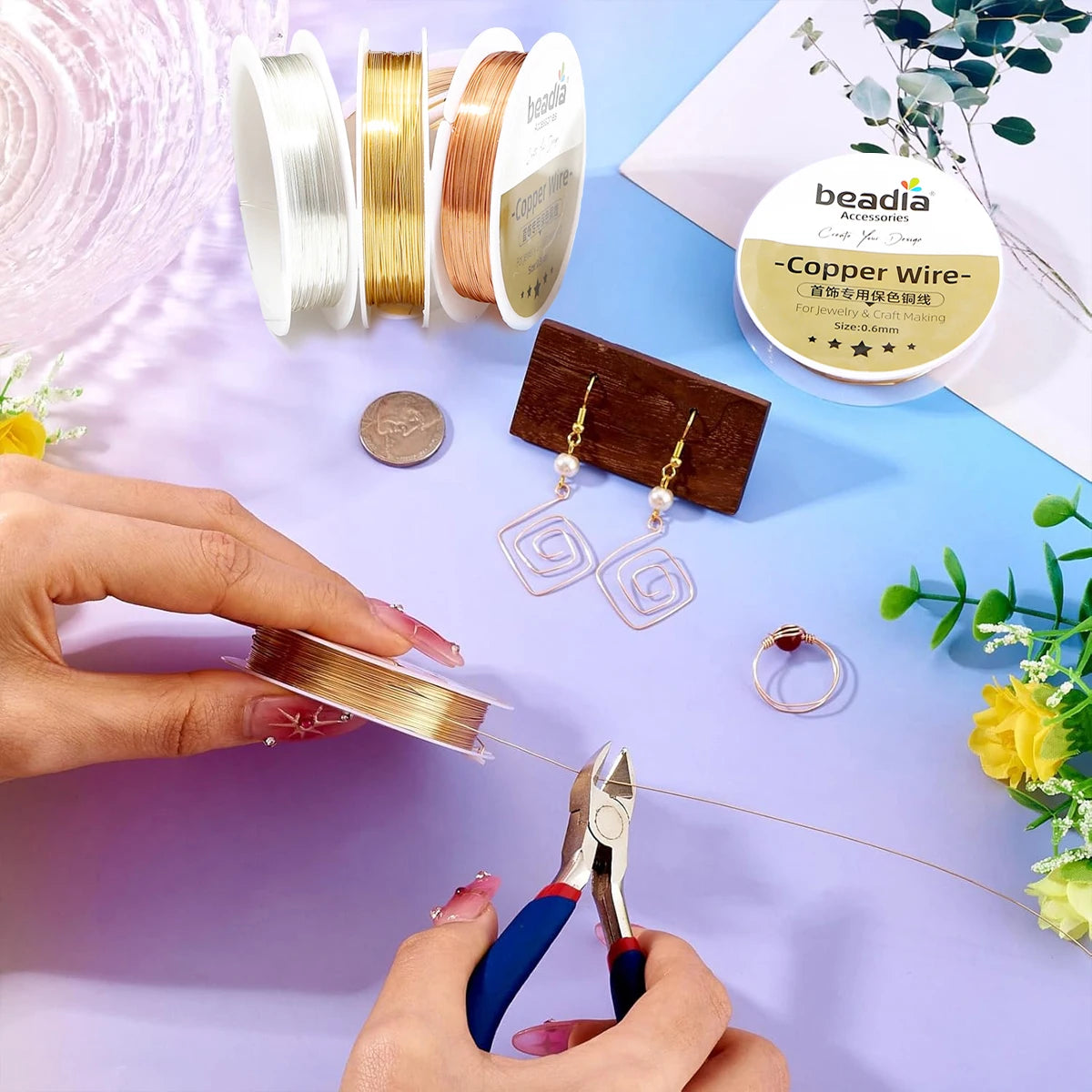 Fil de cuivre pur de 0,3 mm-1,0 mm, rétention de couleur longue durée