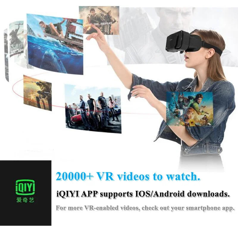 Kendecon Viar-Lunettes de réalité virtuelle 3D, lentilles de casque, casque intelligent pour smartphone, téléphone portable