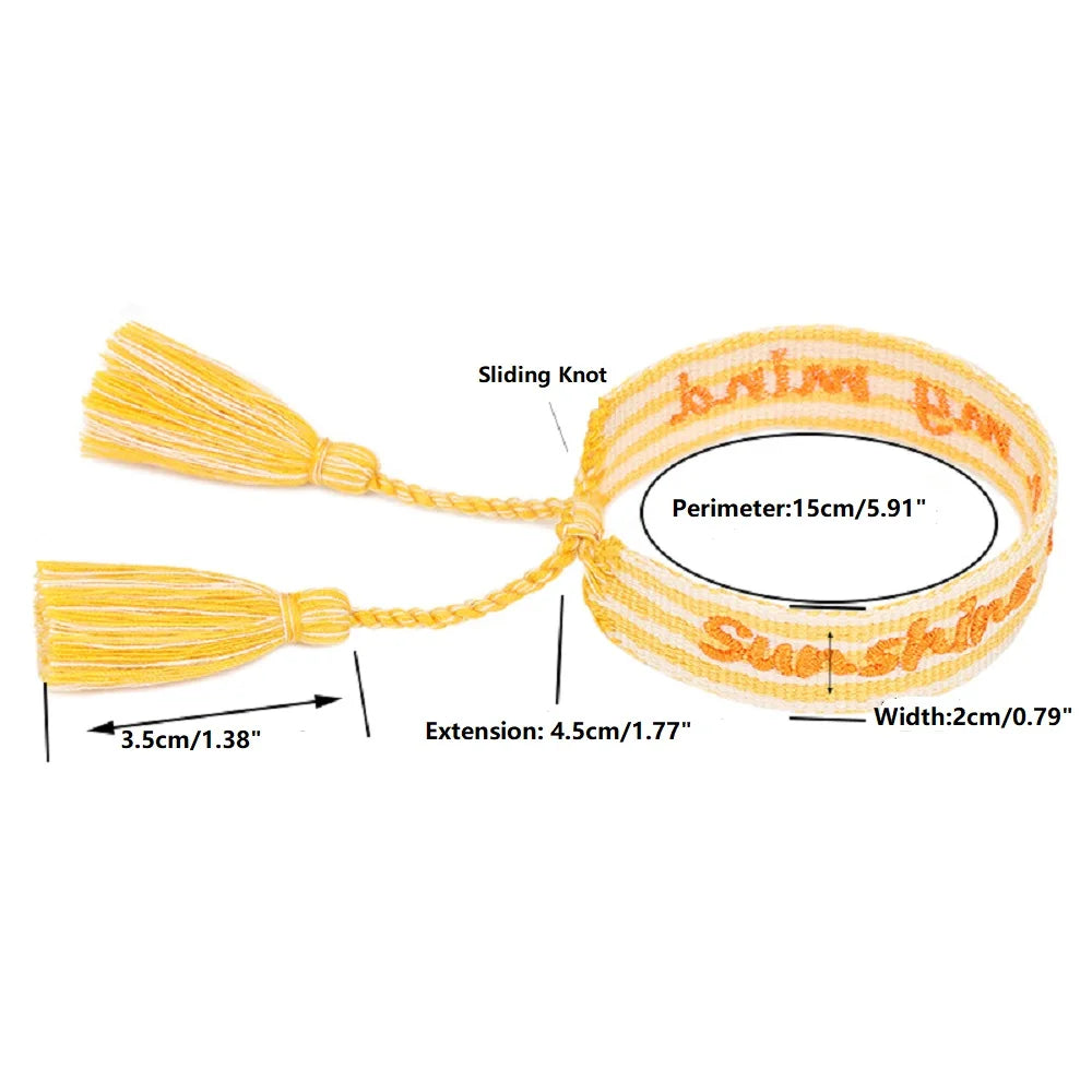 Bracelets d'été tissés avec motif de chia, plage, soleil, sable, PCT
