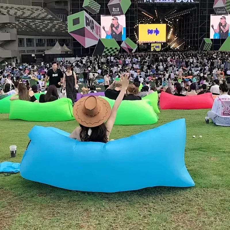 Camping en plein air paresseux Air canapé matelas plage Portable NapCamping dans le parc herbe