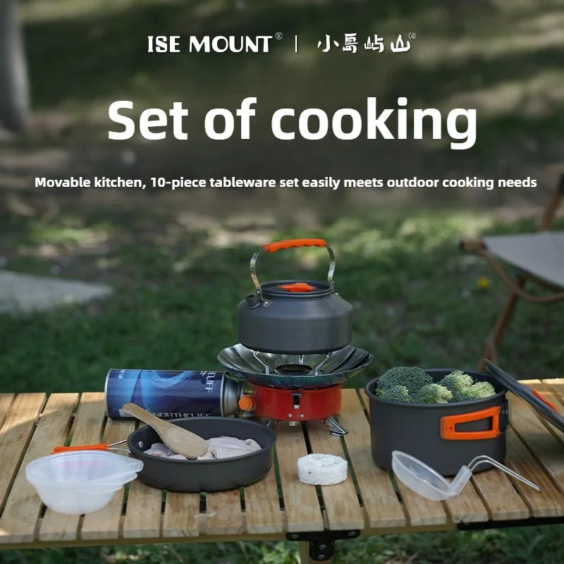 Batterie de cuisine de Camping pour 1 à 3 personnes, casserole et poêle légères et portables avec sac de transport, parfait pour le Camping en plein air