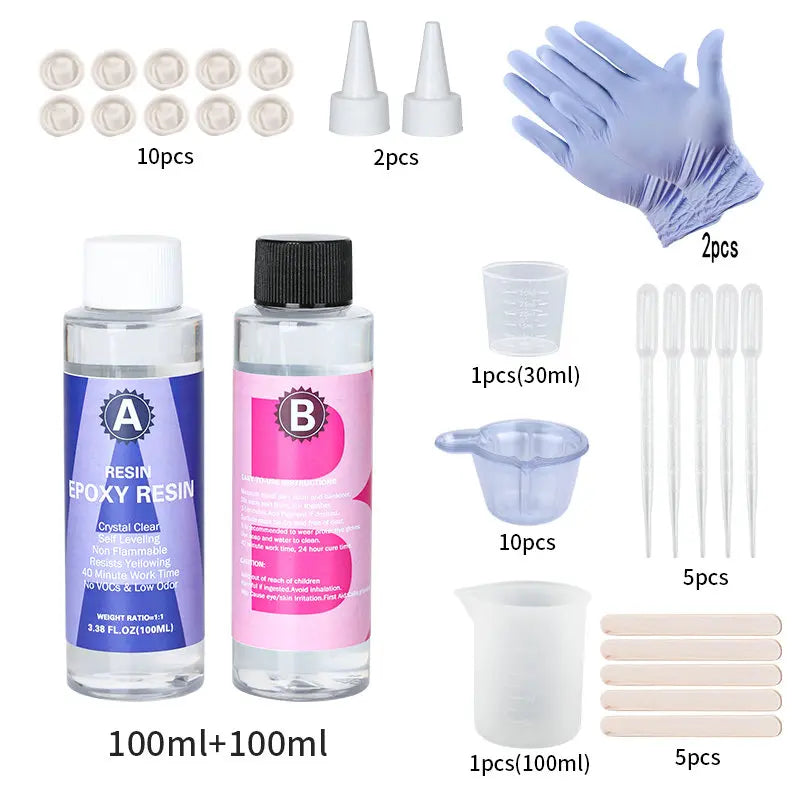 Kit de résine époxy transparente 1:1, haute brillance et bulles, fournitures d'art gratuites pour revêtement et moulage, fabrication de bijoux artisanaux à faire soi-même