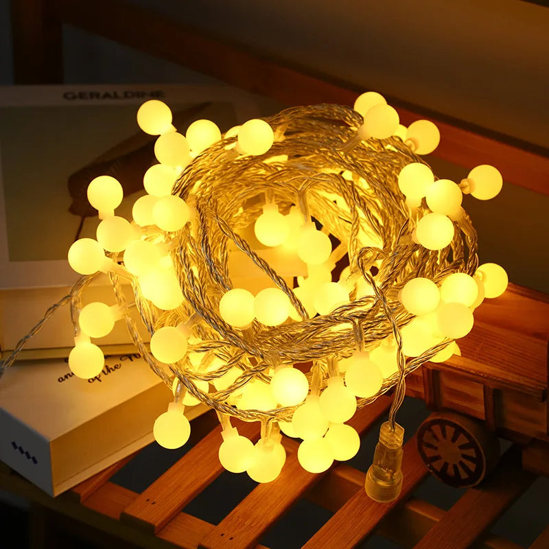 Guirlande lumineuse LED boule à bulles féerique, guirlande lumineuse festive, prise ue/US, décoration intérieure de noël, mariage, jardin extérieur
