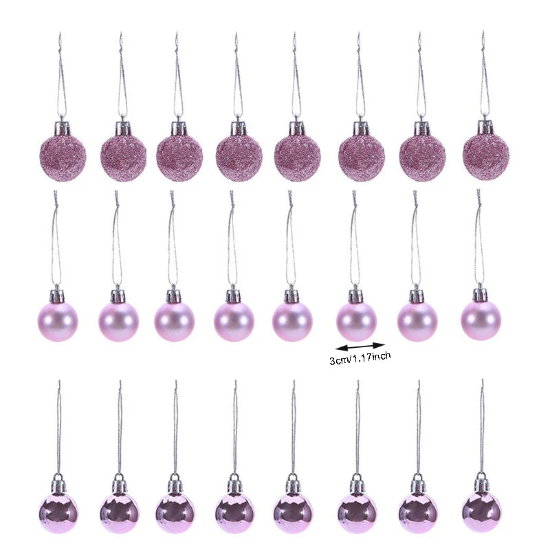 24 pièces boules de noël