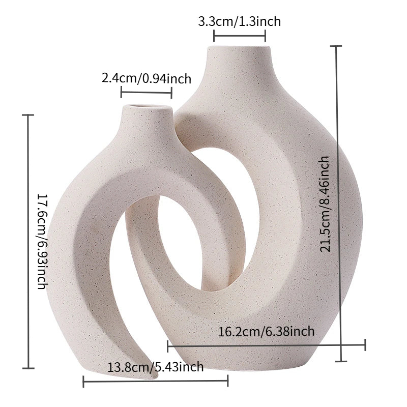 Ensemble de 2 Vase en céramique d'imitation moderne creux