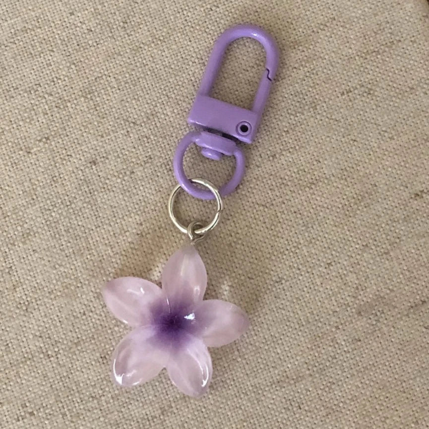 Porte-clés Floral Transparent, mignon, esthétique, polyvalent, sac, étui pour écouteurs, accessoires de charme pour femmes et filles