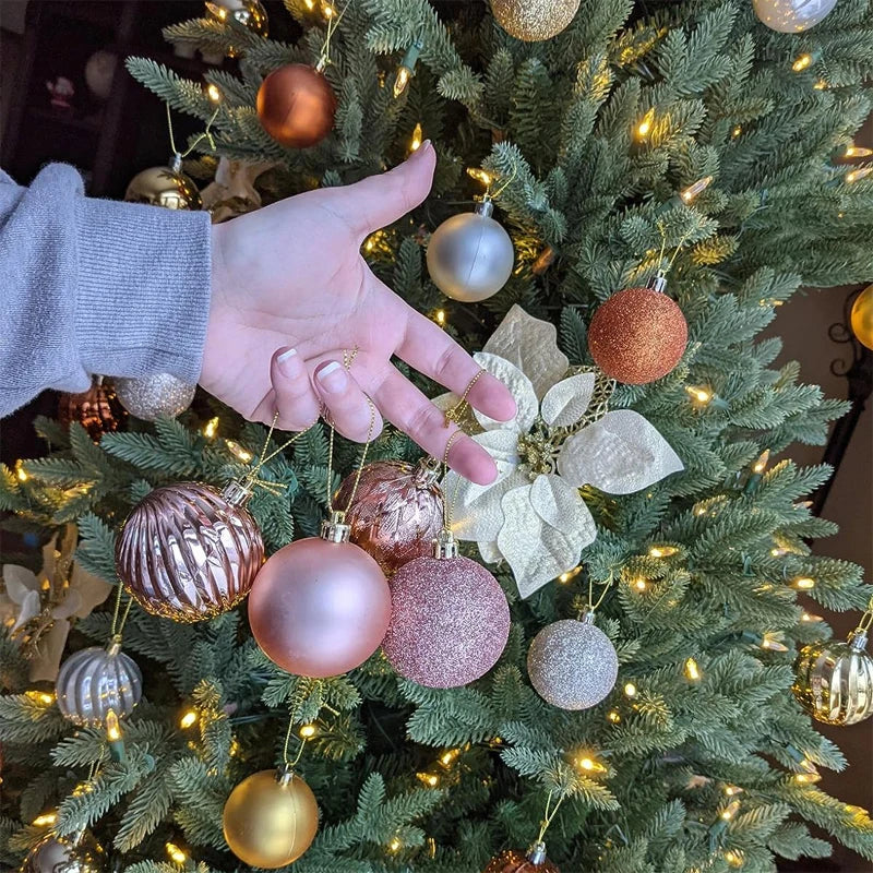 34 pièces boules de plastique de Noël arbre de Noël suspendus ornement boule de pendentif