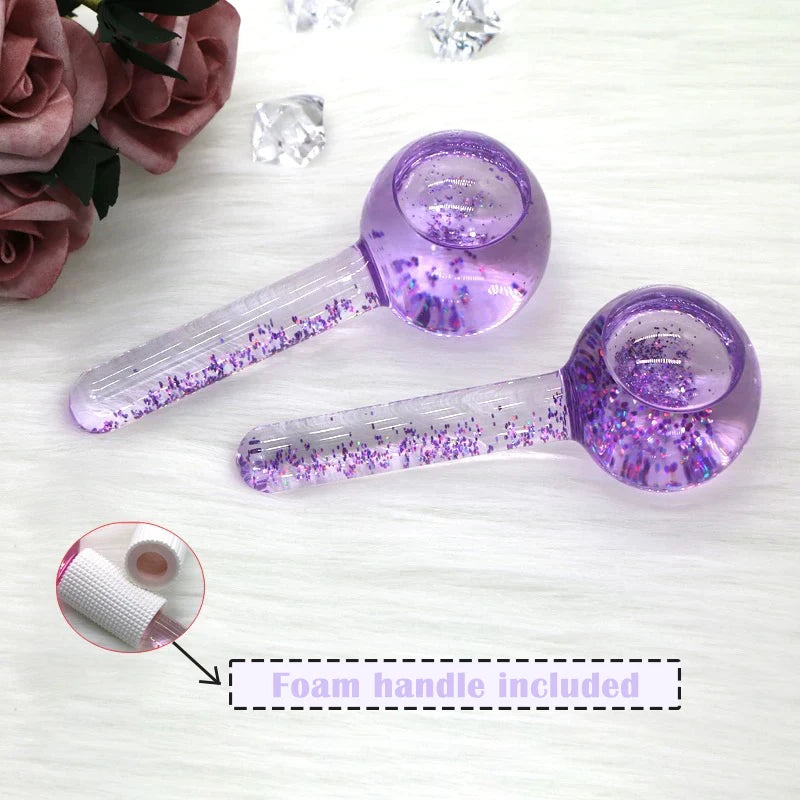 Moule à boules de glace pour le visage, 2 pièces, Globes cryogéniques réutilisables pour le raffermissement de la peau, réduit les poches, les cernes, outils de thérapie au froid pour le visage