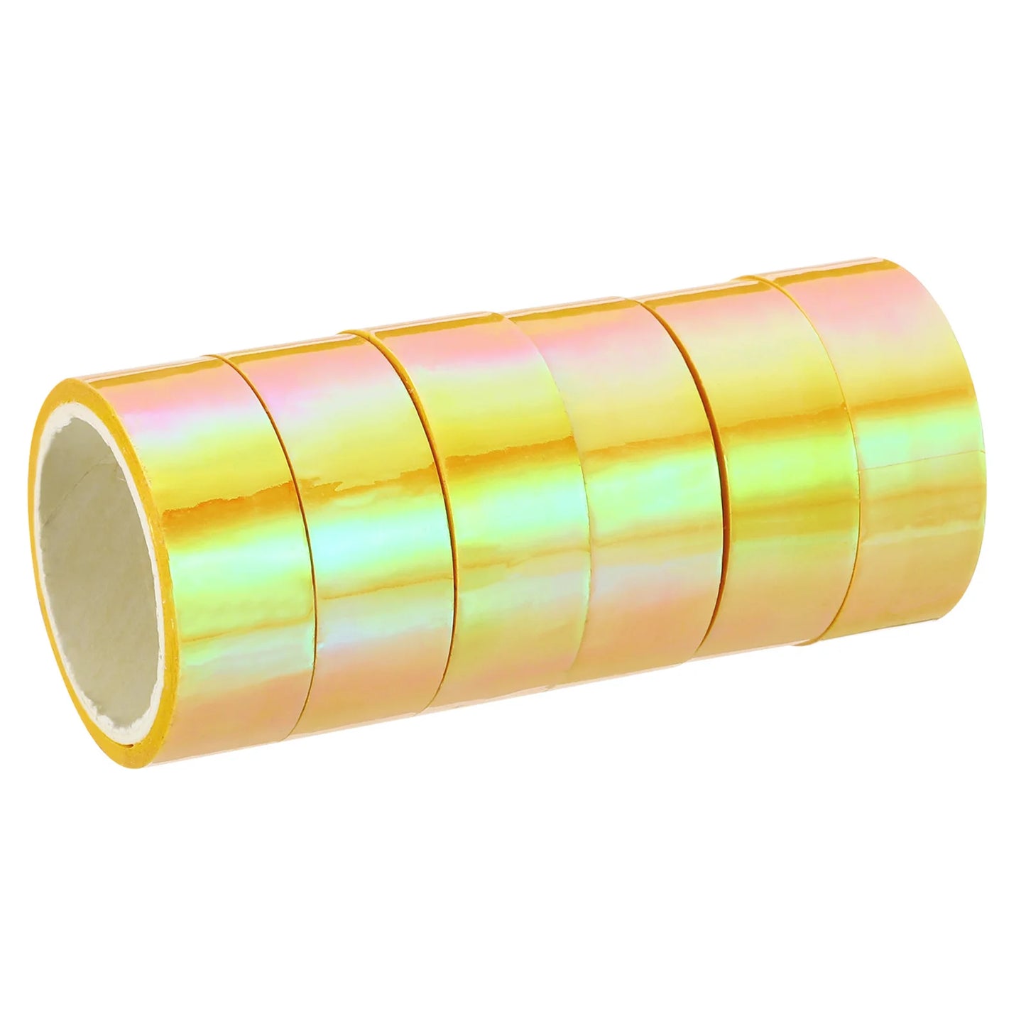 Rouleau de ruban métallique auto-adhésif holographique, 6 rouleaux de 15mm x 5m, autocollant de masquage métallique pour miroir, décoration, ruban de masquage pour Scrapbooking