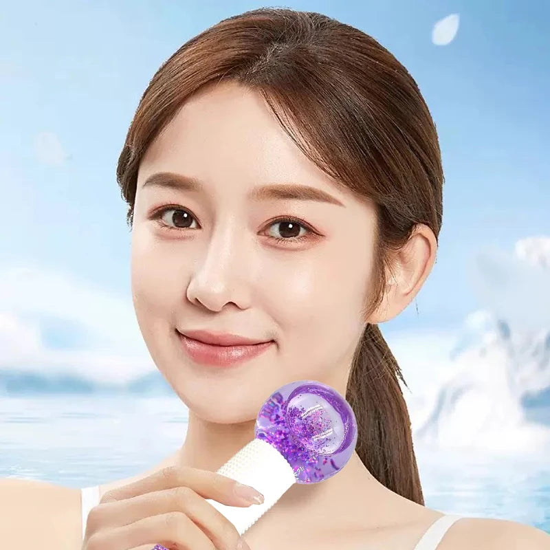 Moule à boules de glace pour le visage, 2 pièces, Globes cryogéniques réutilisables pour le raffermissement de la peau, réduit les poches, les cernes, outils de thérapie au froid pour le visage