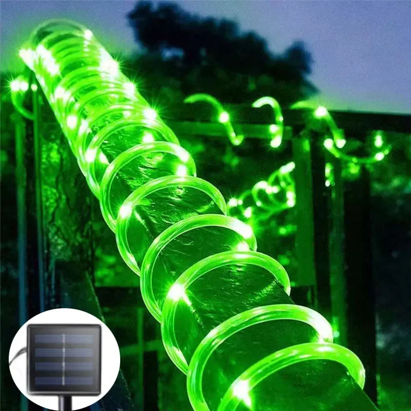 Corde solaire lumières solaire lumière LED chemin pont extérieur jardin solaire chaîne lumières étanche bandes d'éclairage extérieur 8 Modes d'éclairage