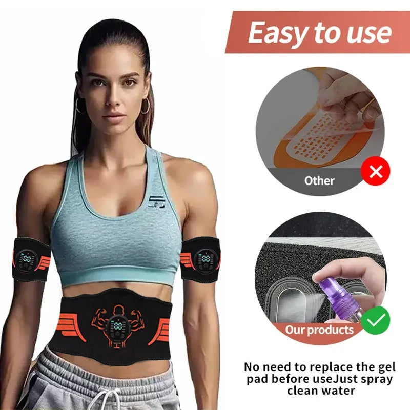 Ceinture de tonification abdominale, entraîneur d'abs, Toner musculaire EMS, masseur corporel, Rechargeable, ventre, bras, perte de poids, équipement de Fitness à domicile