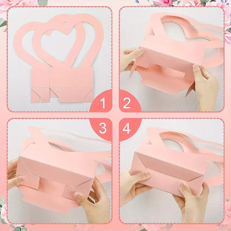 Coffret cadeau d'amour 5 pièces, boîte à fleurs d'amour portable pour la saint-valentin