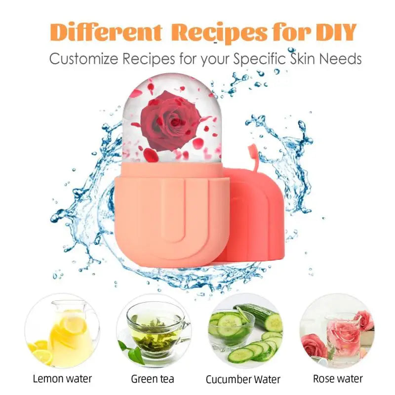 Rouleau de glace à compresse froide pour le visage et les yeux, Massage de beauté, moule à glace en Silicone, outil de soins de la peau du visage rafraîchissant et raffermissant