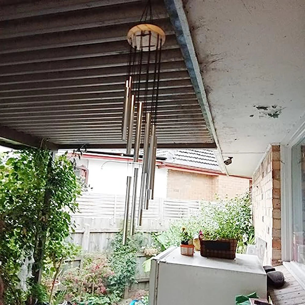 Cloches en alliage d'aluminium avec crochet, cloches dorées et argentées pour l'extérieur, la maison, la fête de mariage, la décoration commémorative, les cadeaux tendance, 12 tubes, 1 PC