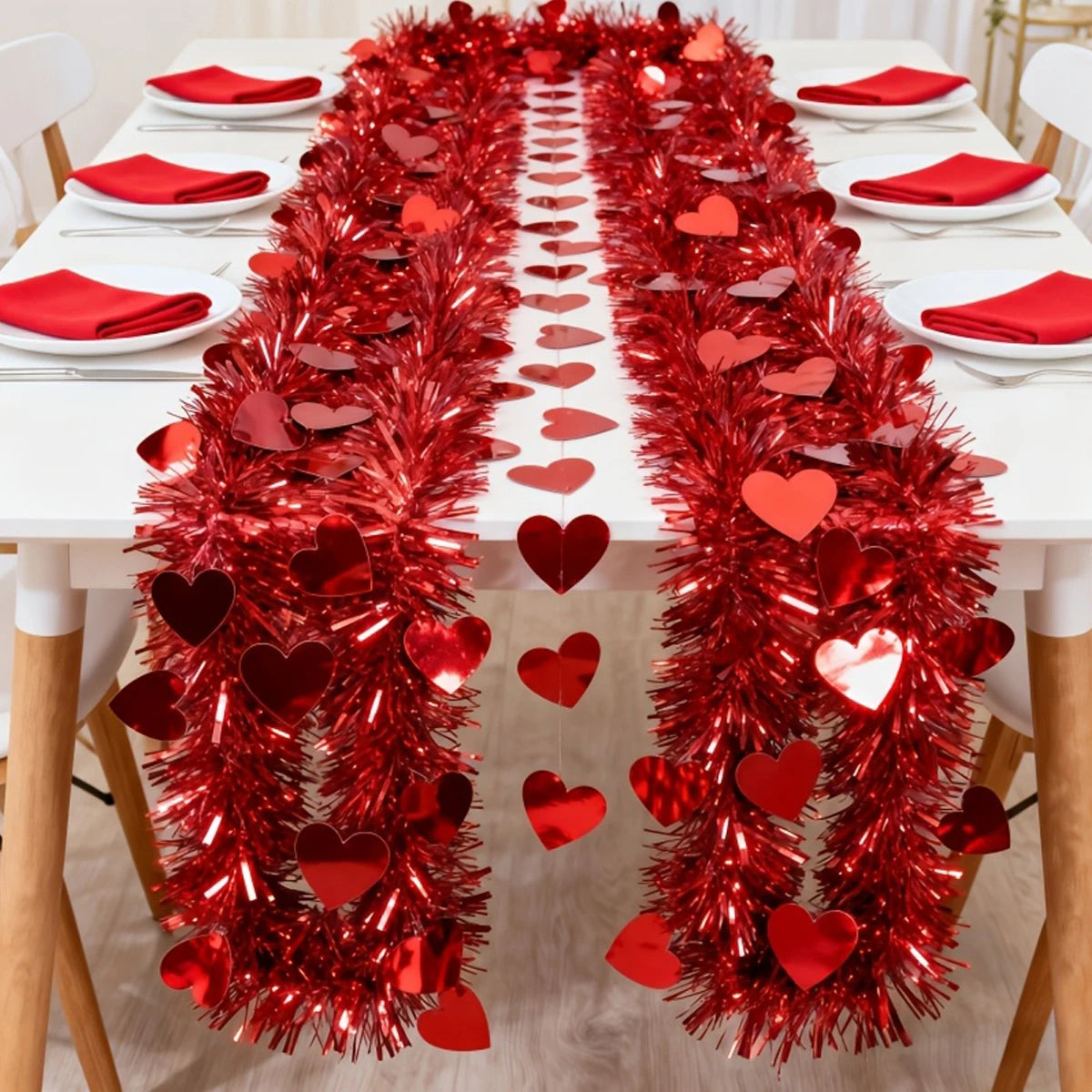 Guirlande de ruban suspendu en forme de cœur pour la saint-valentin, 4M