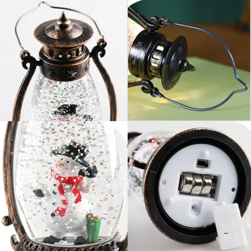 Lampes à huile portables Shoes boule de cristal, lumière de décoration de Noël