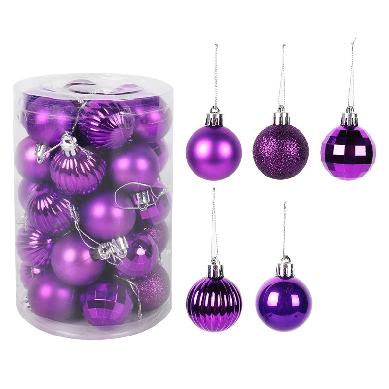 34 pièces boules de plastique de Noël arbre de Noël suspendus ornement boule de pendentif