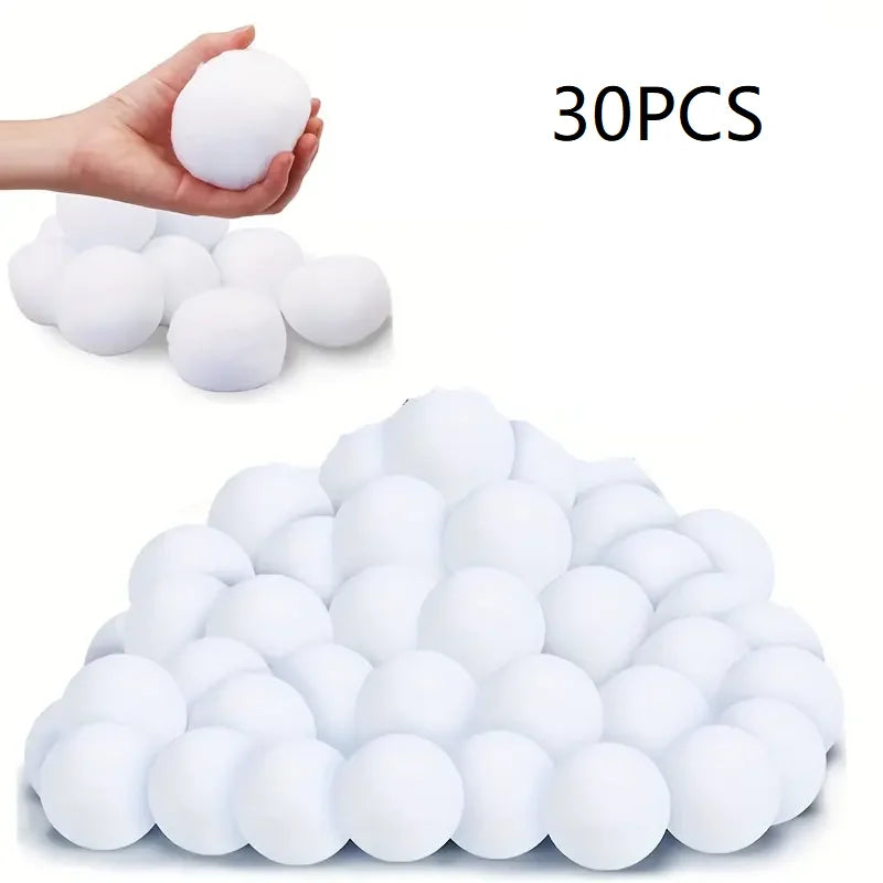 30 pièces fausses boules de neige douces boules de neige en peluche blanche