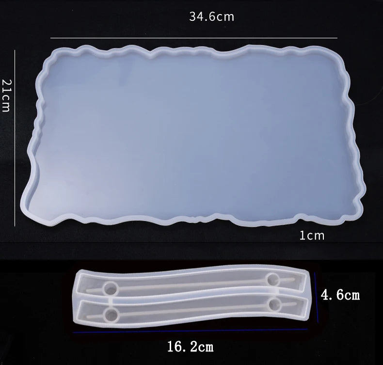 Plateau en résine époxy, moule en Silicone, grand rectangle, assiette à thé, dessous de verre, moule en résine pour la décoration de la maison, fabrication artisanale, fournitures d'art