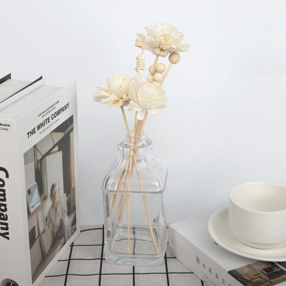 Bâtons de fleurs de Dahlia en rotin, 7 pièces