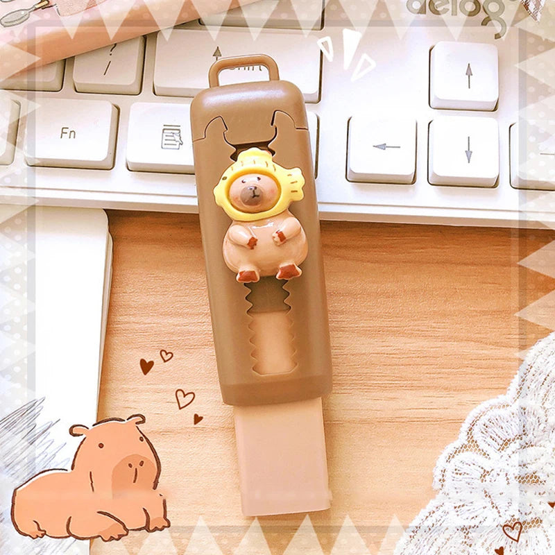 Gomme Capybara douce Kawaii Push Rib pour enfants, fournitures scolaires, papeterie gratuite pour le bureau, gomme en caoutchouc pour étudiants, cadeau propre