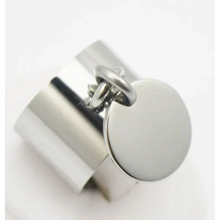 Bague pendentif géométrique ovale pour femmes, bijoux à la mode, en acier inoxydable, taille 7 10 11 6 9 8