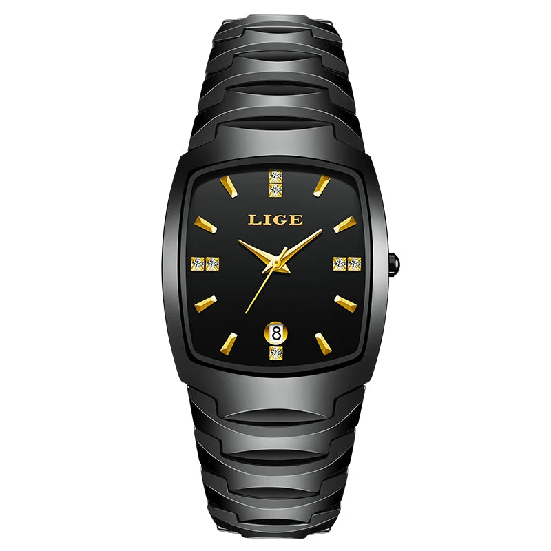 LIGE décontracté élégant femmes montre mode blanc bracelet en céramique calendrier montre à Quartz étanche affaires de luxe cadeau dames montres