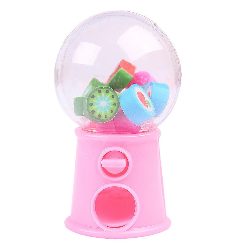 Mini gommes en caoutchouc de conception de machine, gommes de fruits de dessin animé, outil de ration d'acquisition, fournitures de bureau Kawaii, enfants