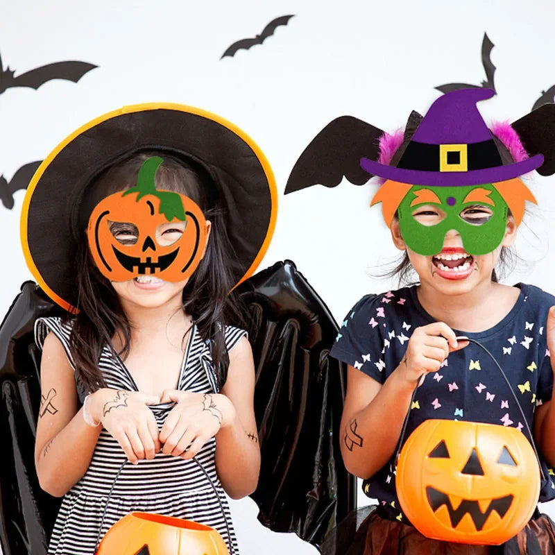 Masque fantôme citrouille d'halloween, bricolage, Festival fantôme pour enfants, accessoires de danse, fournitures de décoration d'halloween, masque pour les yeux en feutre