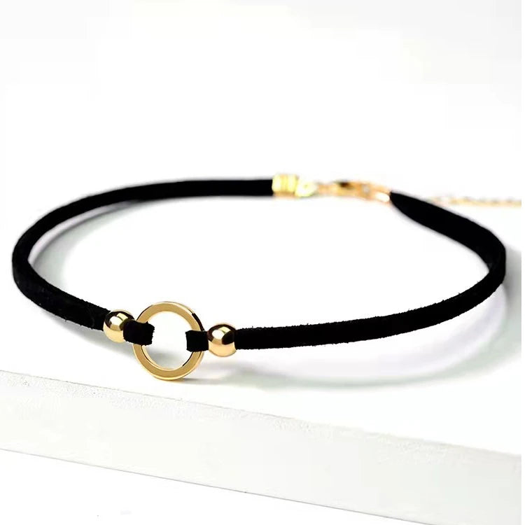 Colliers ras du cou Boho en cuir noir, couches réglables en velours et cuir, collier torique, bijoux gothiques, cadeaux pour femmes et filles