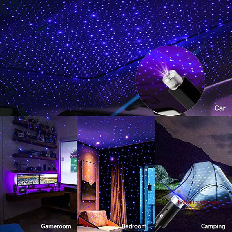 Mini lampe LED LED pour toit de voiture, projecteur, lumière d'ambiance, galaxie, USB, luminaire décoratif, réglable, idéal pour une chambre à coucher