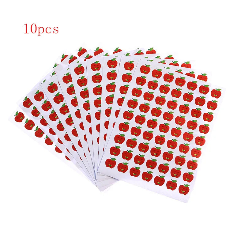 Autocollants à paillettes plaqués or pour enfants, étiquette d'éloge pour mère et enseignant, autocollant d'amour étoile à cinq branches, 10 feuilles/paquet