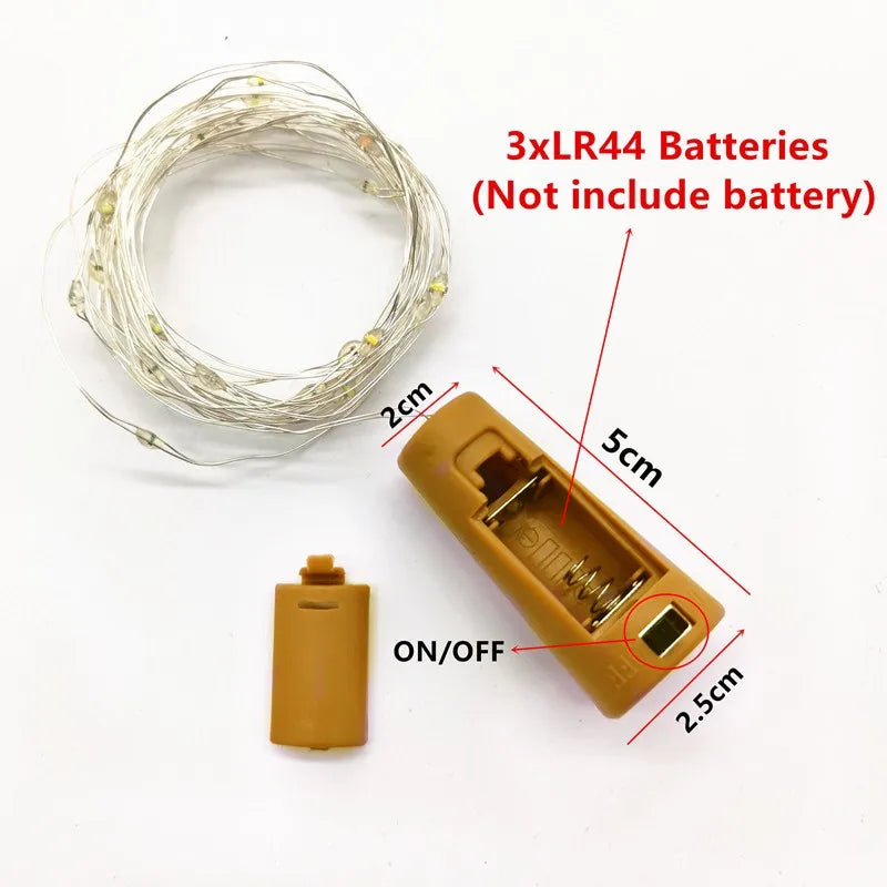 6 pièces - bouteille lumière batterie puissance LED bouteille