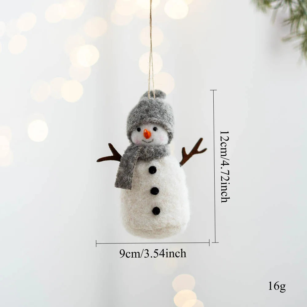 Pendentif de Bonhomme de neige de Noël, décoration d'arbre de Noël, poupée en feutre