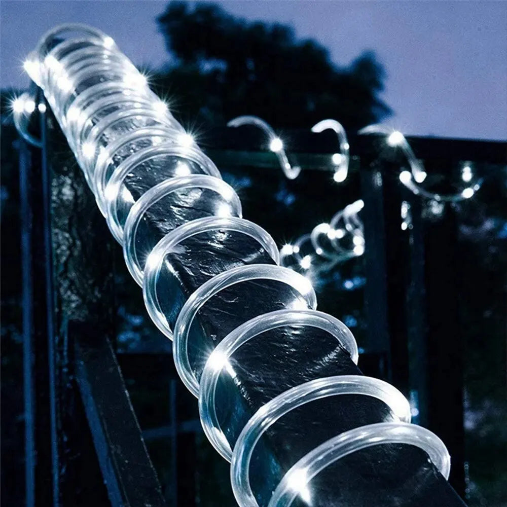 Corde solaire lumières solaire lumière LED chemin pont extérieur jardin solaire chaîne lumières étanche bandes d'éclairage extérieur 8 Modes d'éclairage