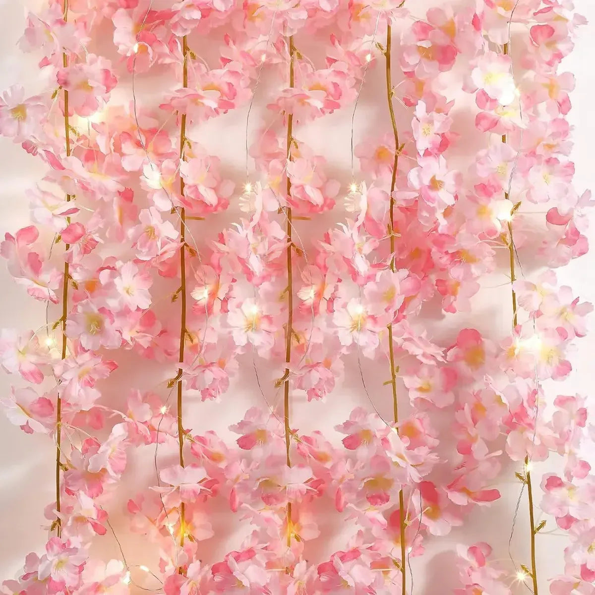 Guirlande lumineuse en fleurs de cerisier, 2M, 20led, guirlande de fleurs artificielles, vignes, lumières féeriques pour chambre à coucher, décoration de fête de mariage