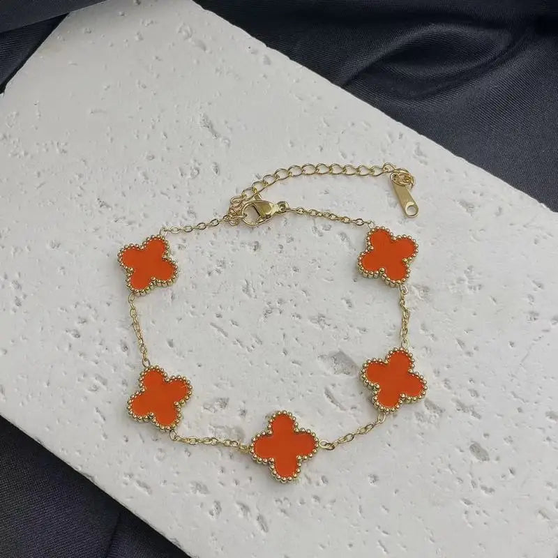 Bracelet Double face en acier inoxydable, 10 pièces, feuille de plante, accessoires de mode polyvalents, cadeau de saint valentin, Souvenir pour femmes