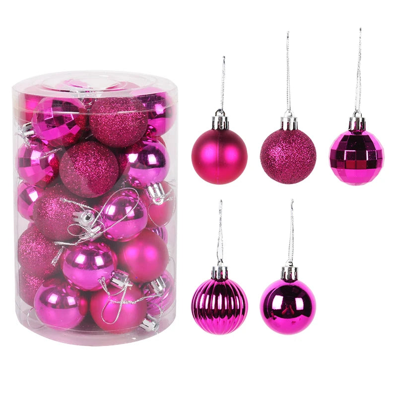 34 pièces boules de plastique de Noël arbre de Noël suspendus ornement boule de pendentif