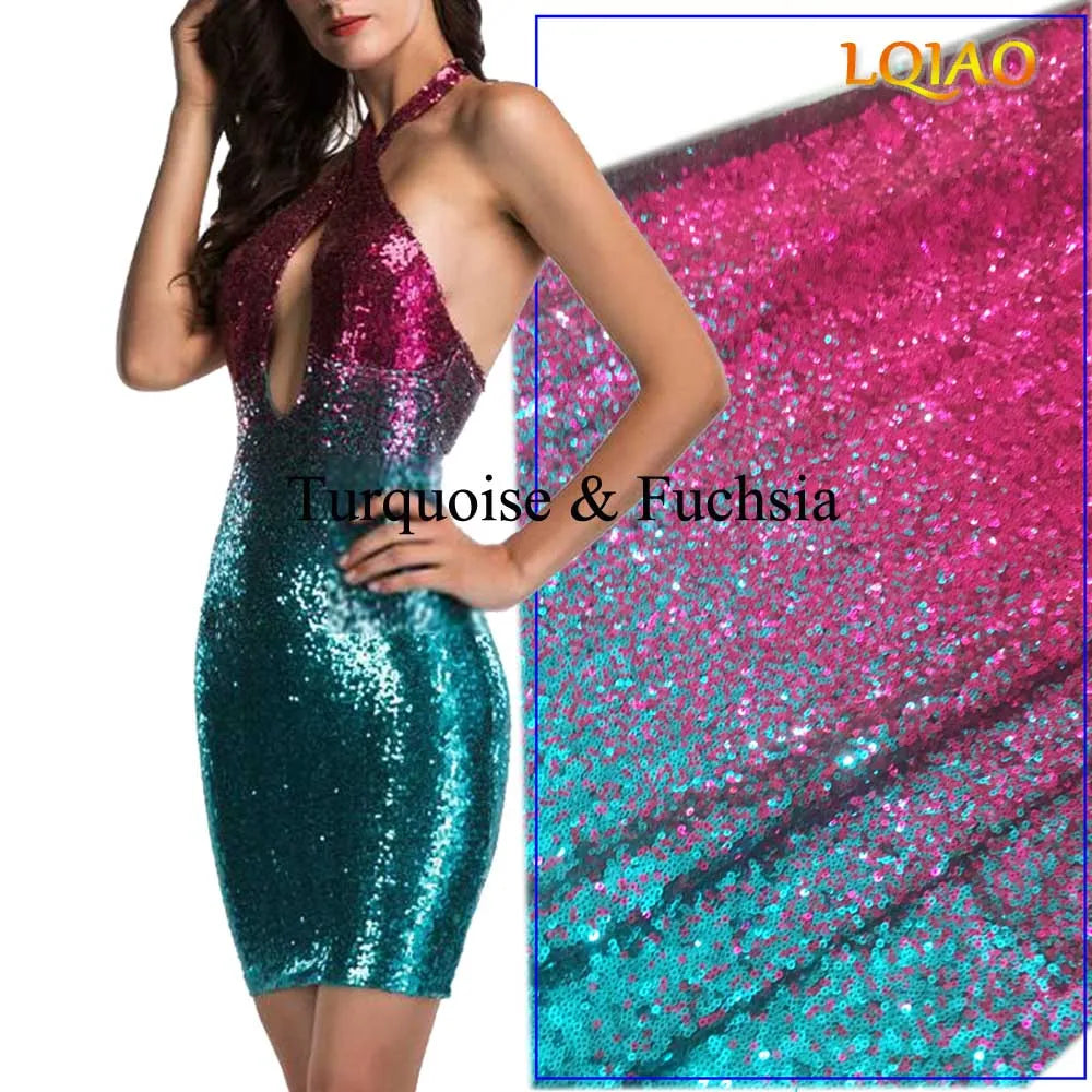 Tissu à paillettes brodées scintillantes, 1 mètre, tissu scintillant or argent pour la fabrication de tissus, couvertures de Table pour événements de fête, décor