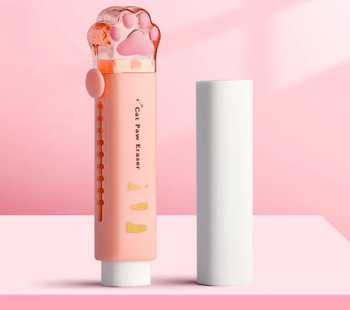 Gomme avec design push-pull rétractable, forme créative de griffe de chat de dessin animé, papeterie spécifique aux étudiants, gomme portable